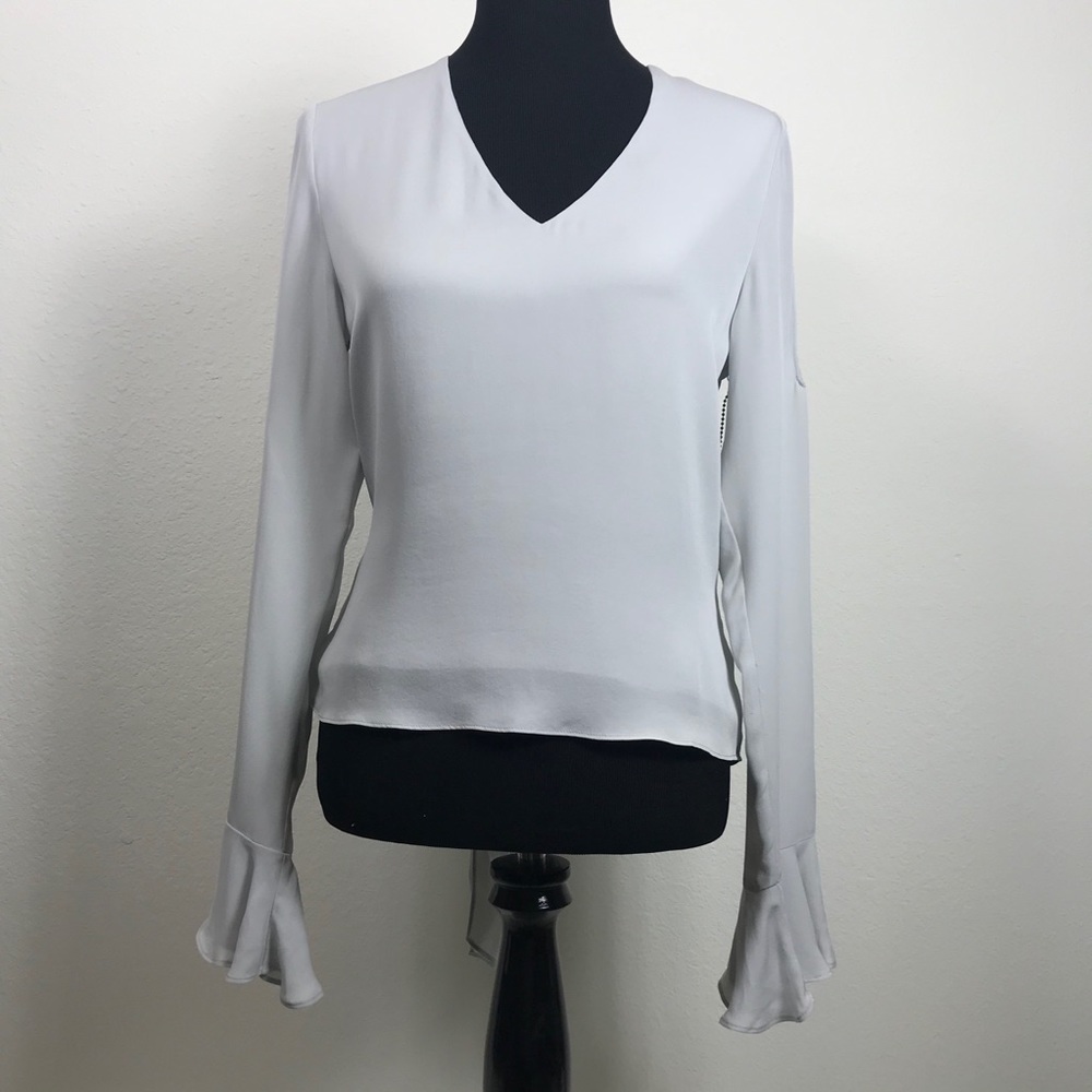 Heather by Bordeaux silk cold shoulder top M